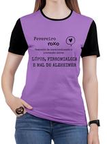 Camiseta Fevereiro Roxo Feminina blusa - Alemark