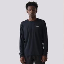 Camiseta Fila Basic Sports Manga Longa Preta e Prata
