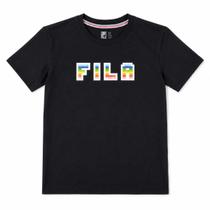 Camiseta Fila Infantil Letter Fun Preta - Camiseta Fila Infantil Letter Fun Preta -
