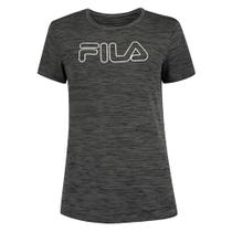 Camiseta Fila Manga Curta Feminina Basic Train Cinza Escuro