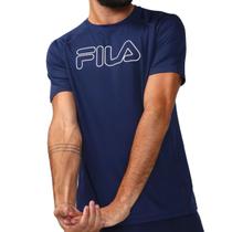 Camiseta Fila Masculina Basic Grid Azul Marinho