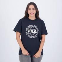 Camiseta Fila One World Feminina Preta