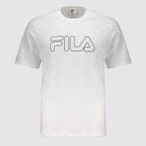 Camiseta Fila Regular Letter Outline Branco e Preto