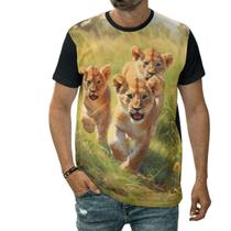 Camiseta Filhotes De Leão Animal Rei Da Floresta Felino