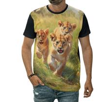 Camiseta Filhotes De Leão Animal Rei Da Floresta Felino Camiseta Filhotes De Leão Animal Rei Da Floresta Felino