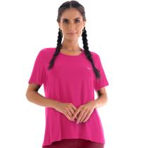 Camiseta Fitness com Fenda nas Costas Pink