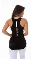 Camiseta Fitness Feminino Academia Preto Keep On