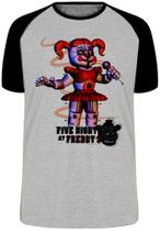 Camiseta Five Nights at Freddy's Circusbaby Blusa Plus Size extra grande adulto ou infantil