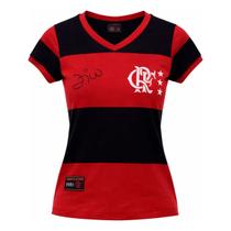 Camiseta flamengo fla lib 81 zico feminina braziline - Camiseta flamengo fla lib 81 zico feminina braziline -