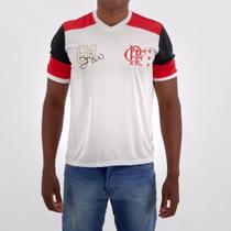 Camiseta Flamengo Retrô Zico Masculina - Branco - Braziline