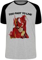 Camiseta Flash Too Fast to live Blusa Plus Size extra grande adulto ou infantil Camiseta Flash Too Fast to live Blusa Plus Size extra grande adulto ou infantil