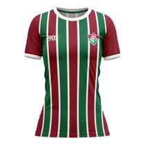 Camiseta Fluminense Attract Feminino - Vinho e Verde