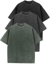 Camiseta Flygo Acid Washed de tamanho grande e solta para homens Camiseta Flygo Acid Washed de tamanho grande e solta para homens
