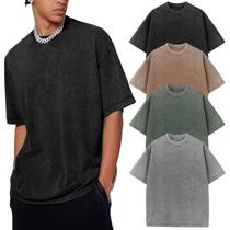 Camiseta Flygo Oversize Acid Wash Vintage, pacote com 4 unidades para homens