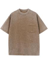 Camiseta Flygo unissex infantil de algodão lavada com ácido no verão 9-10Y