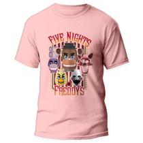 Camiseta Fnaf Five Nights At Freddys Jogo Game 1 Rosa