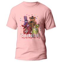 Camiseta Fnaf Five Nights At Freddys Jogo Game 3 Rosa