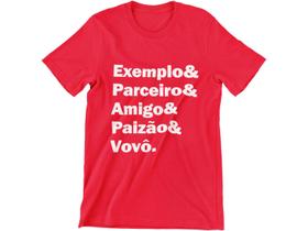 Camiseta Frase Dia Dos Pais Avô Vovô Vermelho