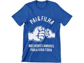 Camiseta Frase Dia Dos Pais Papai Pai e Filho Azul Marinho