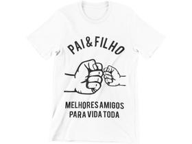 Camiseta Frase Dia Dos Pais Papai Pai e Filho Branca
