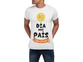 Camiseta Frase Dia Dos Pais Papai Pai e Filho Branca