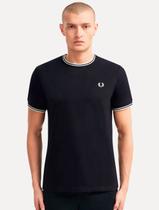 Camiseta Fred Perry Masculina Regular Twin Tipped Azul Marinho Camiseta Fred Perry Masculina Regular Twin Tipped Azul Marinho