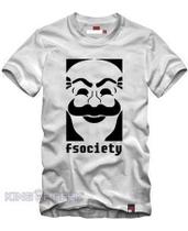 Camiseta Fsociety Mr Robot Democracy Hacker-séries Camisa