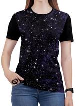 Camiseta Galaxia PLUS SIZE Espaco Planeta Feminina Blusa PRT Camiseta Galaxia PLUS SIZE Espaco Planeta Feminina Blusa PRT