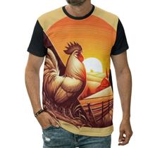 Camiseta Galo Animal Crista Asas Cantar Arte Amanhecer