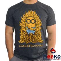 Camiseta Game Of Bananas 100% Algodão Minions Game Of Thrones Meu Malvado Favorito Geeko
