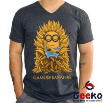 Camiseta Game Of Bananas 100% Algodão Minions Game Of Thrones Meu Malvado Favorito Geeko