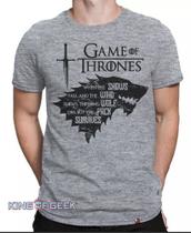 Camiseta Game Of Thrones Stark Jon Snow Camisa Série Geek
