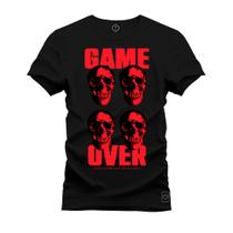 Camiseta Game Over Plus Size Extra Grande T-Shirt Estampada Varias Cores