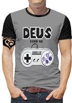 Camiseta Gamer Jogador Masculina Jesus Cristã Gospel Blusa