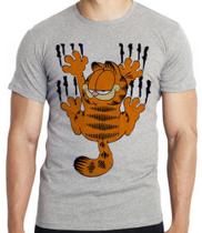 Camiseta Garfield arranhando Blusa criança infantil juvenil adulto camisa tamanhos