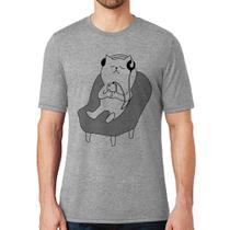 Camiseta Gatinho Ouvindo Música - Foca na Moda