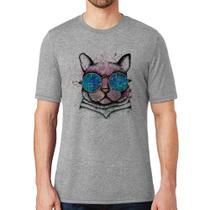 Camiseta Gato de Óculos Psicodélico - Foca na Moda