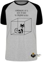 Camiseta Gato de Schrödinger Blusa Plus Size extra grande adulto ou infantil