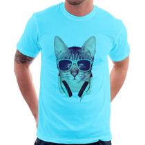 Camiseta Gato Headphone - Foca na Moda