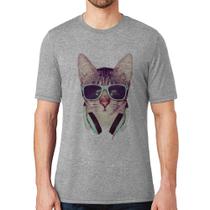 Camiseta Gato Headphone - Foca na Moda