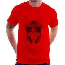 Camiseta Gato Headphone - Foca na Moda