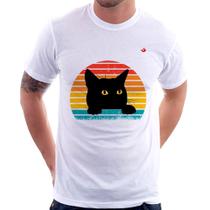 Camiseta Gato Vintage Sunset - Foca na Moda