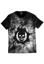 Camiseta Gears of War Símbolo Caveira Branco e Preto
