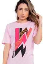 Camiseta Geometric Triple W Rosa She Wess Clothing