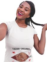 Camiseta Gestante Estou Chegando Papai Chá De Bebê Grávida Branca Camiseta Gestante Estou Chegando Papai Chá De Bebê Grávida Branca