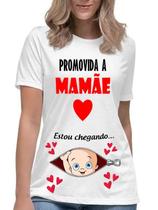 Camiseta gestante promovida a mamãe estou chegando camisa