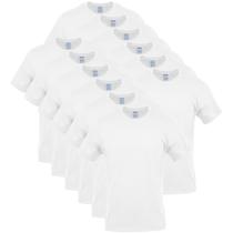 Camiseta Gildan Crew para homens G1100 de algodão branco, pacote com 12 unidades grandes