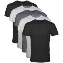 Camiseta Gildan Crew para homens G1100 preta/cinza esportiva/carvão S