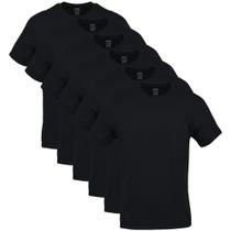 Camiseta Gildan Crew para homens G1100 preta tamanho M (pacote com 6)