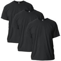 Camiseta Gildan G2000 Ultra Cotton Preta Kit com 3 Grandes